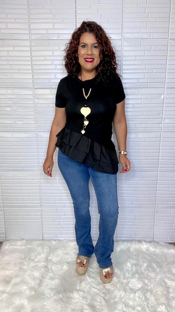 Ruffled Botton Top