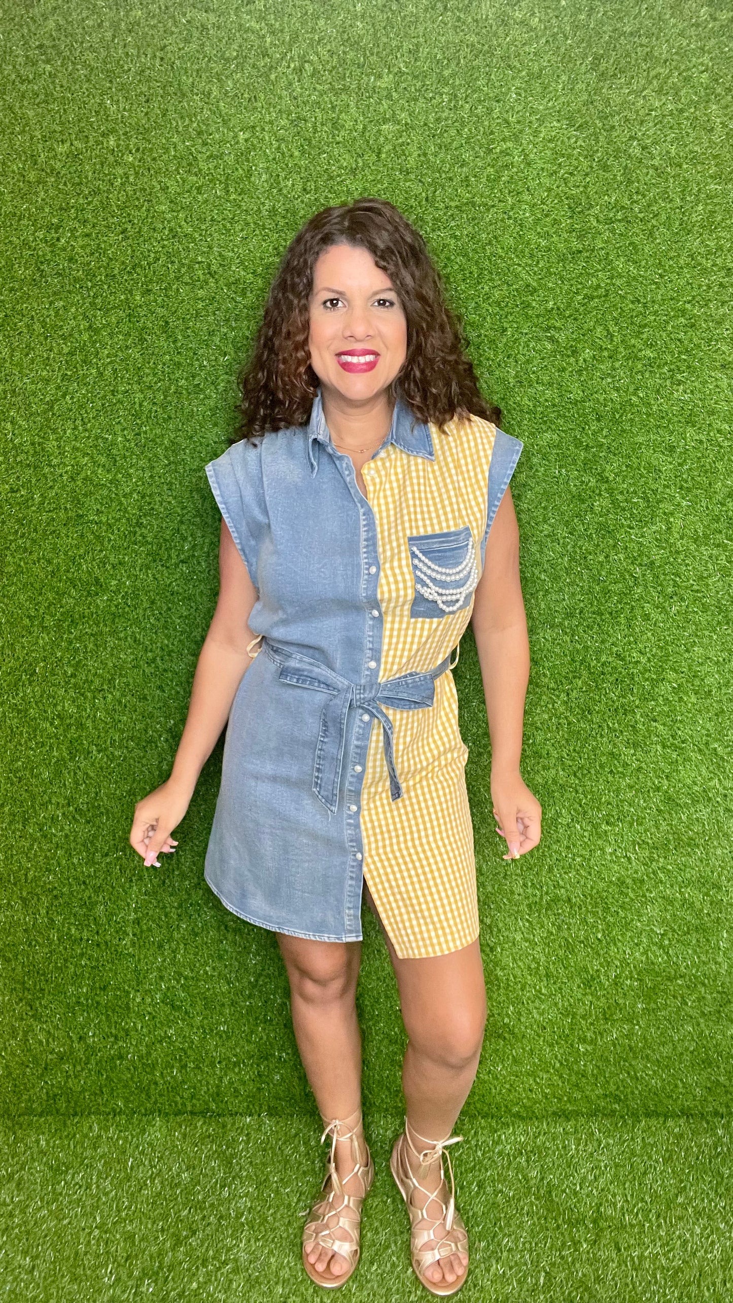 Mini dress color block