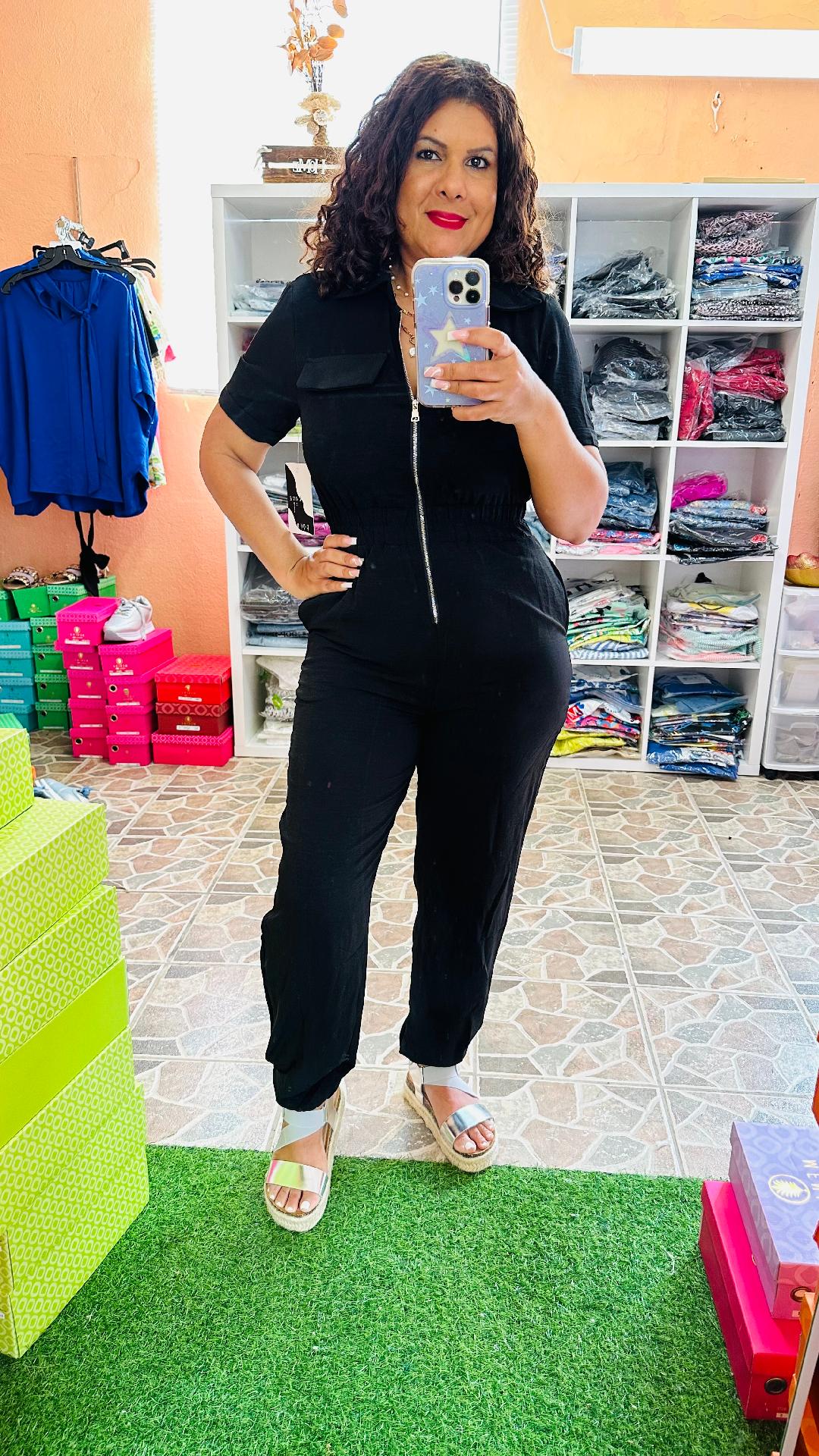 Front Zip Closure Jumpsuit