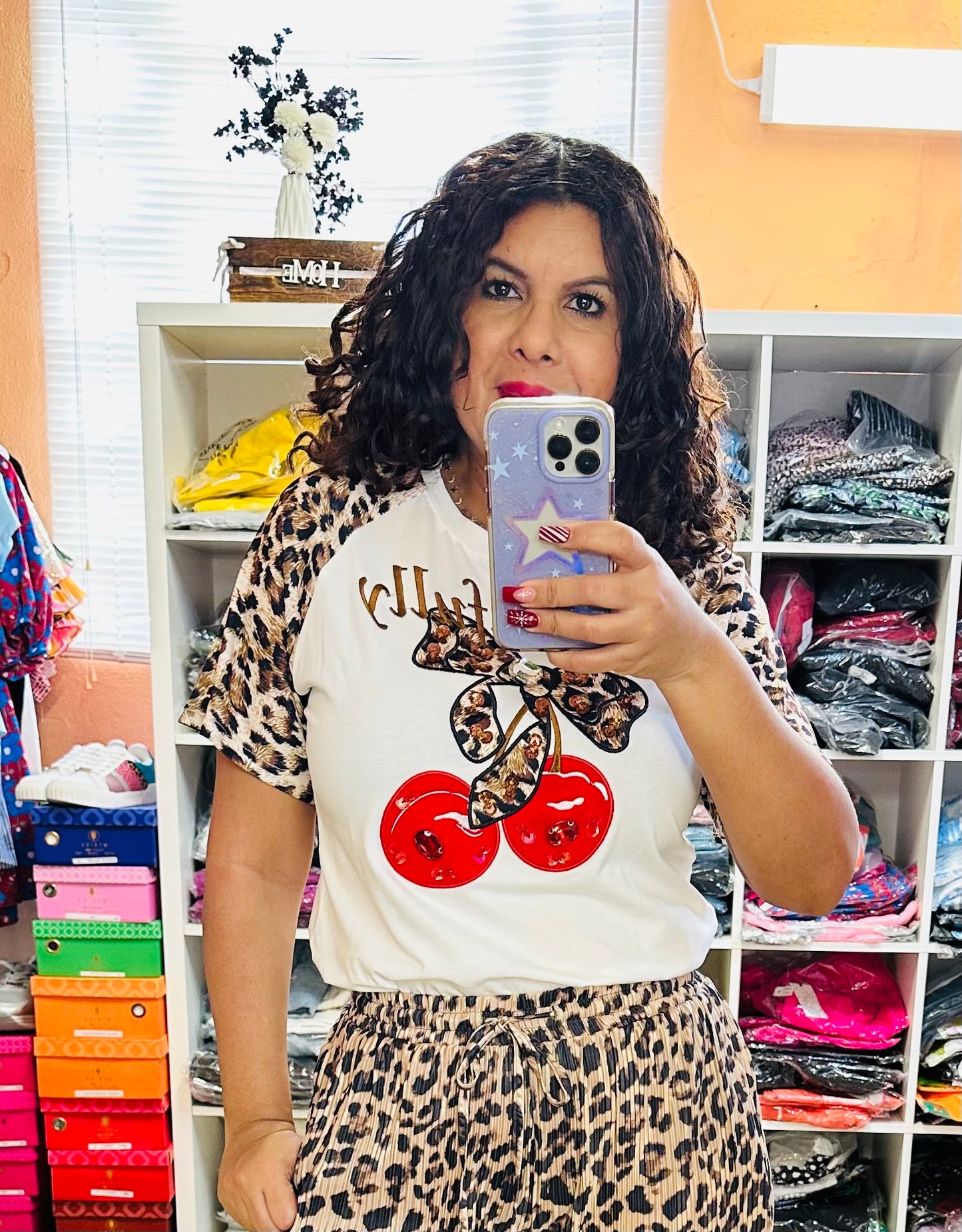 Leopard Short Graphic T Shirt