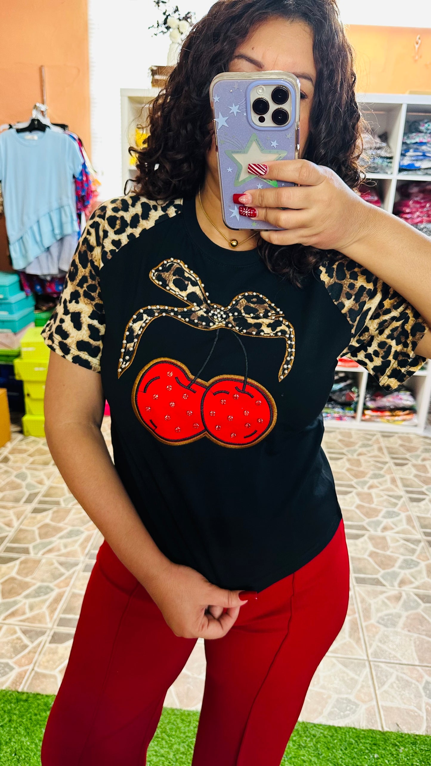 Leopard Graphic T Shirt