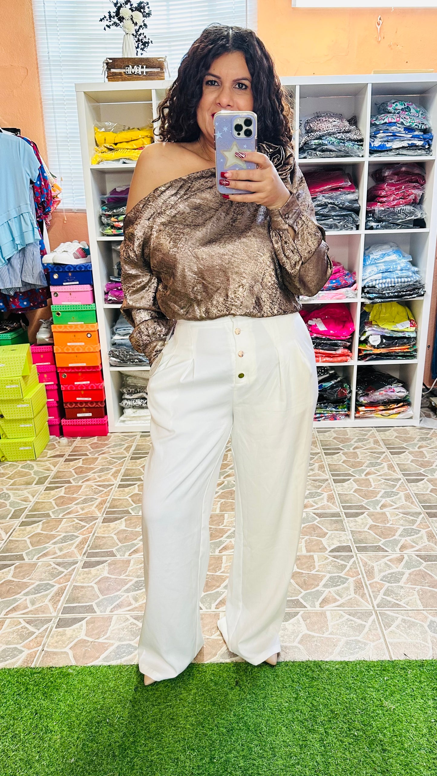 Metallic Bronze Top