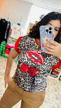Cargar imagen en el visor de la galería, LEOPARD N CHERRY GRAPHIC T SHIRT
