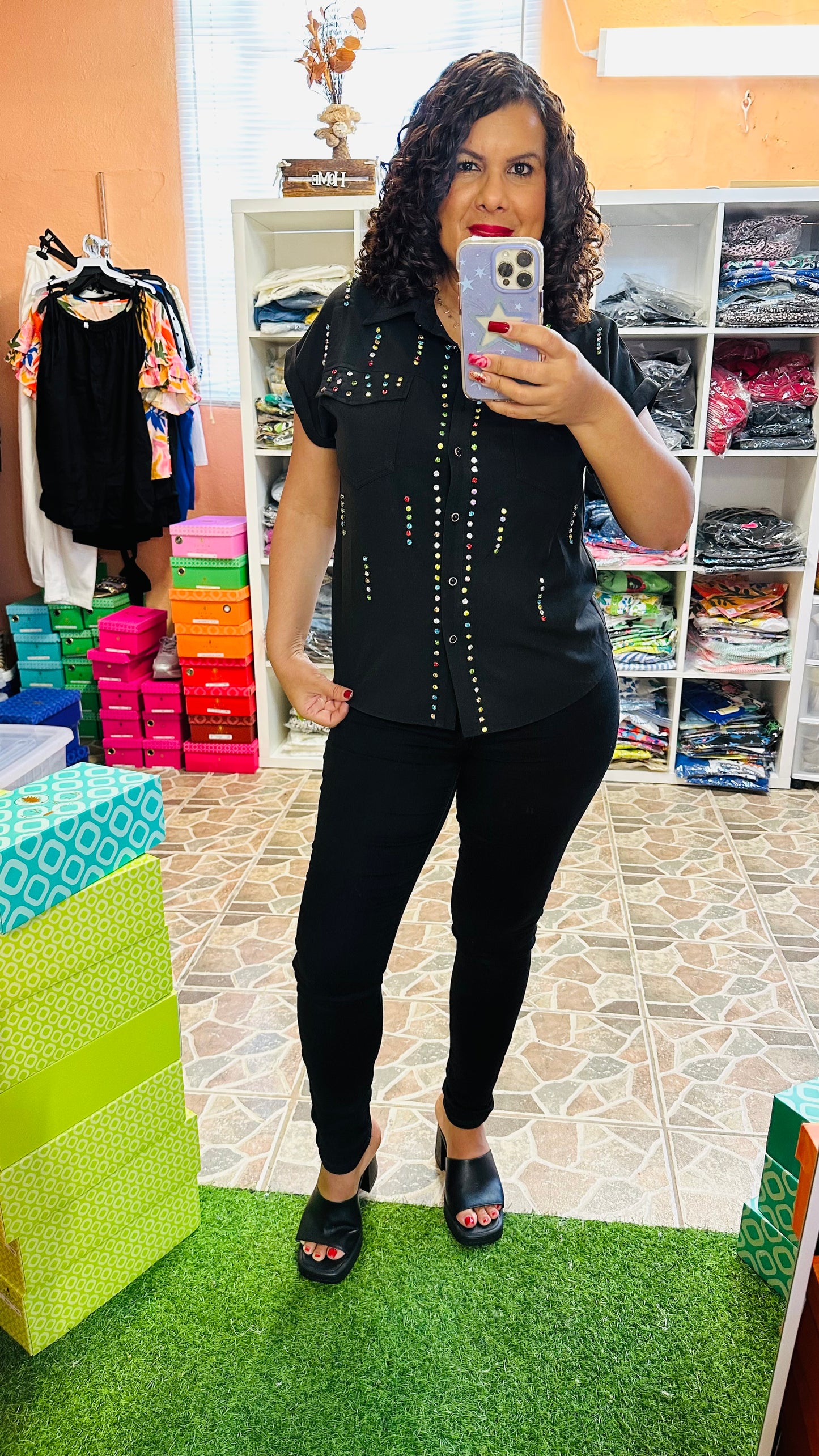 Blouse Rhinstone Multi