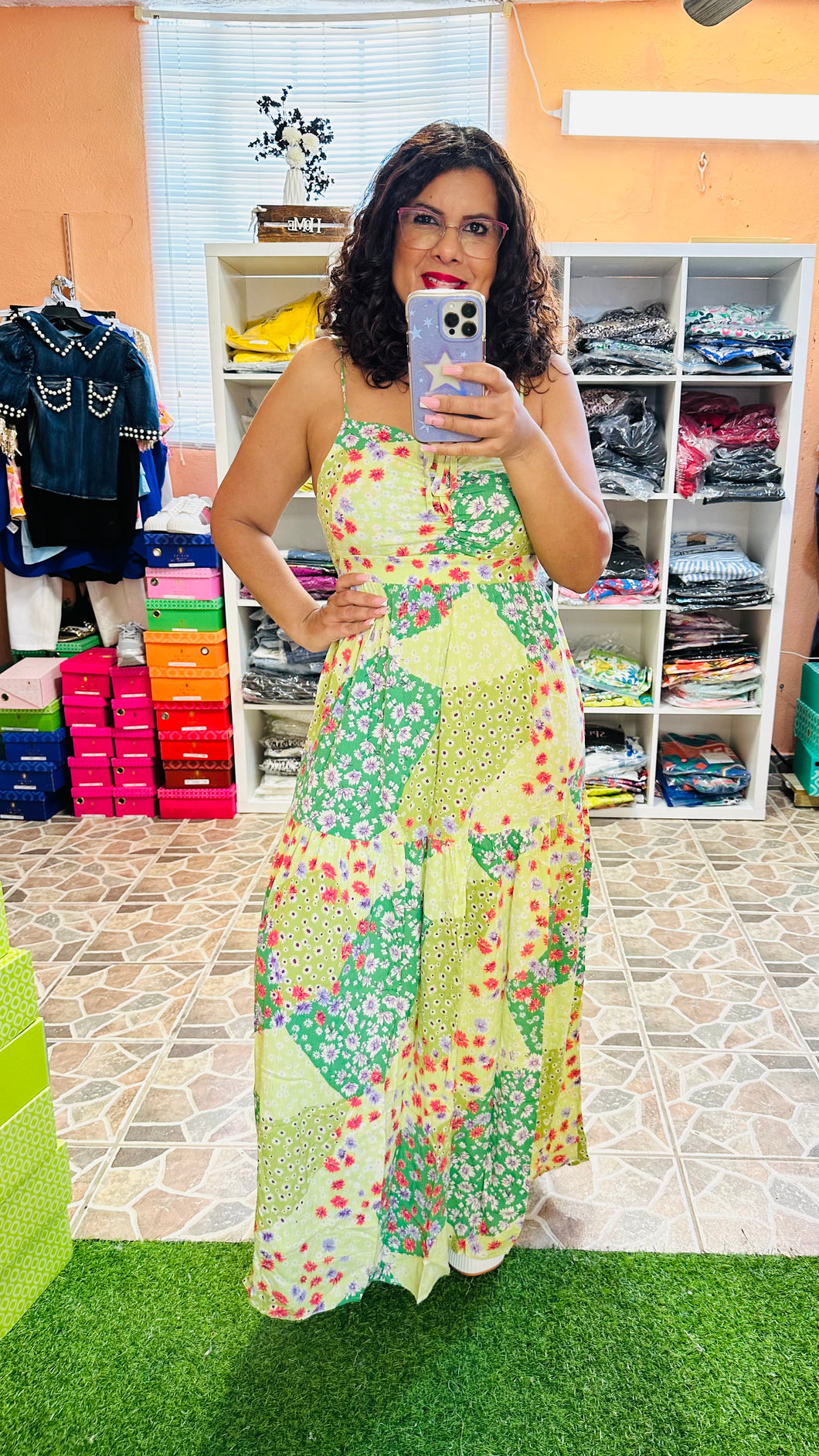 Patched Maxi Dress