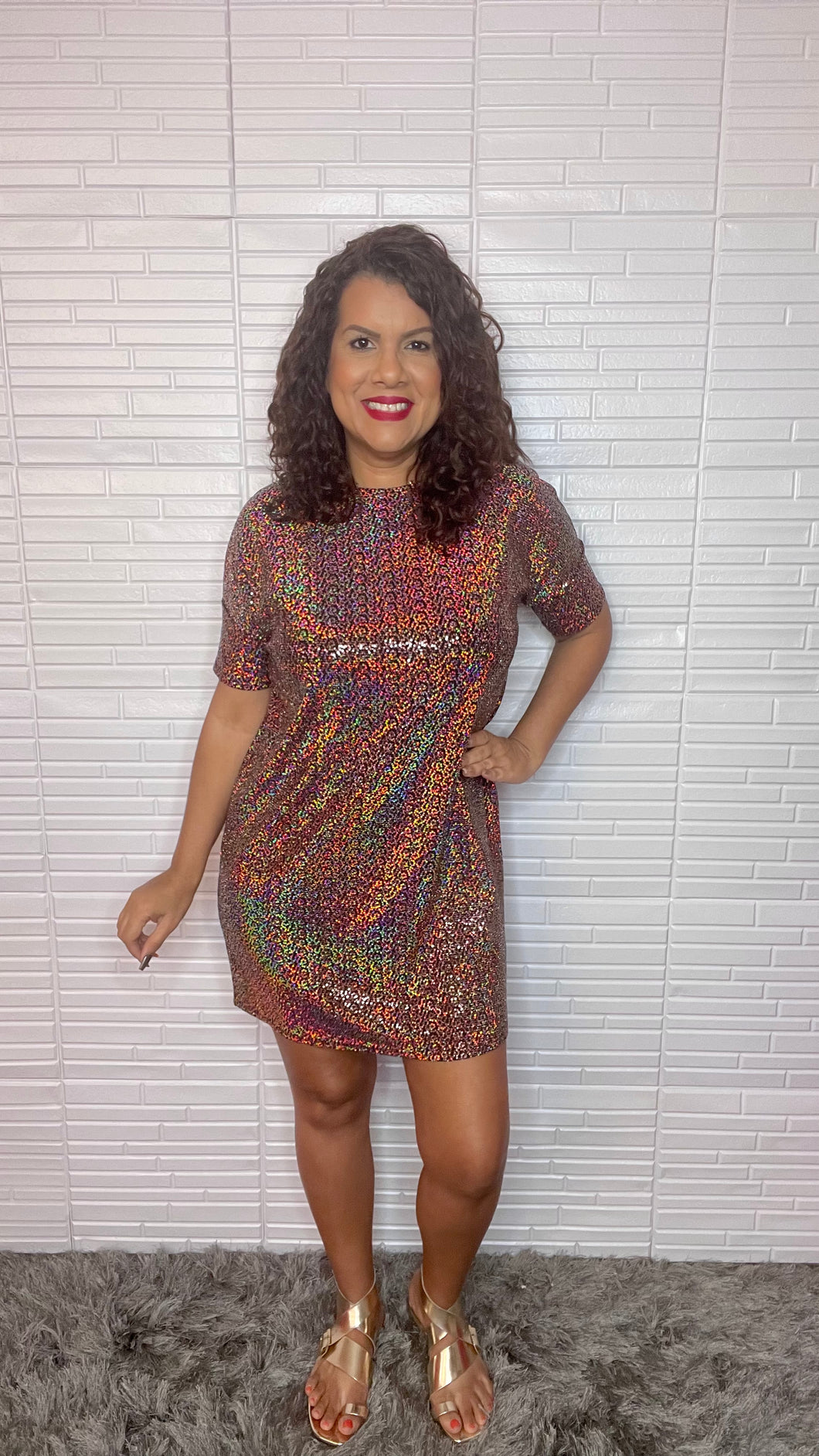 Sequin Shift Dress