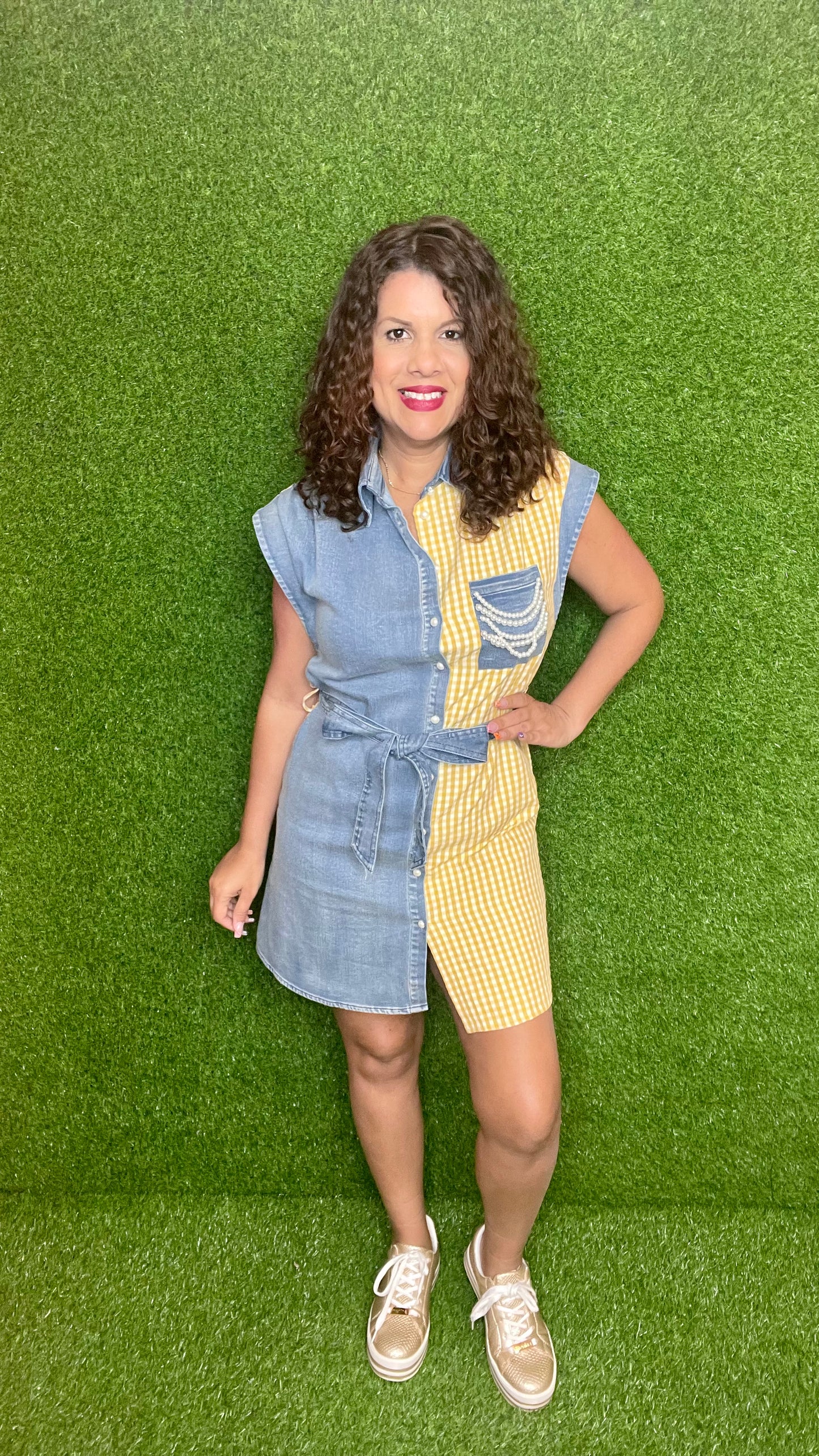 Mini dress color block