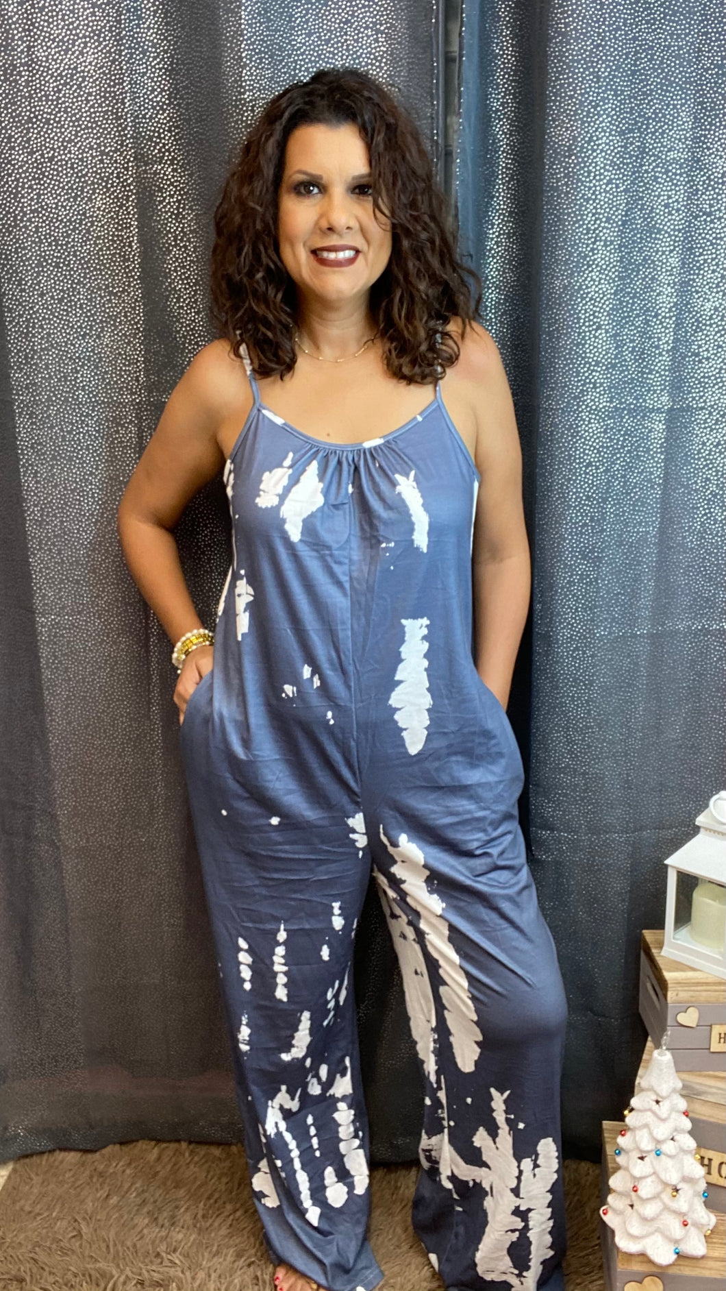 Jumpsuit topped  with a tie-dye